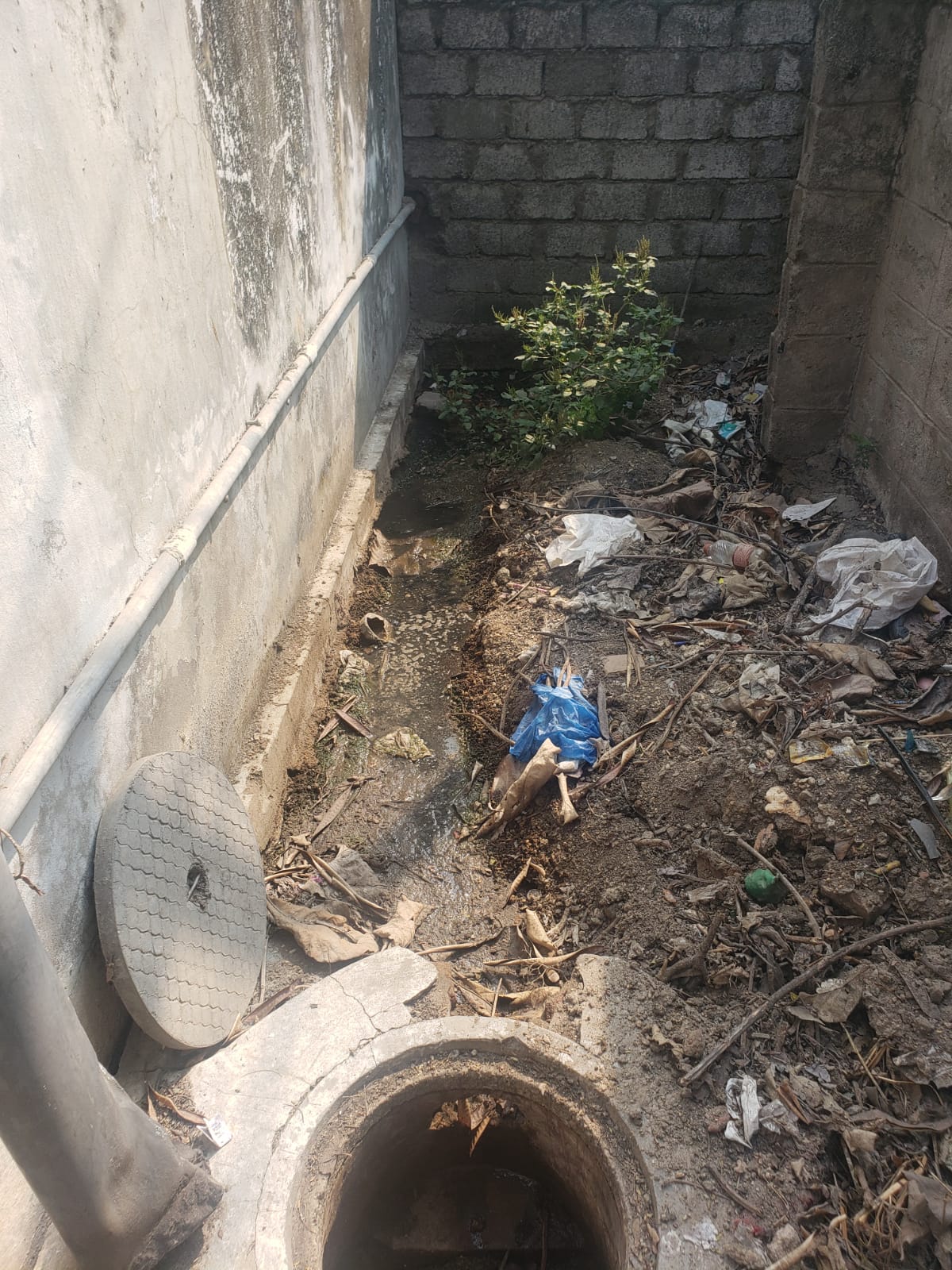 The toilet block at Shamshiguda ZP School before restoration